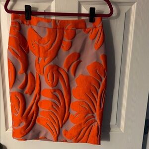 Ann Taylor Orange and Pink Pencil Skirt